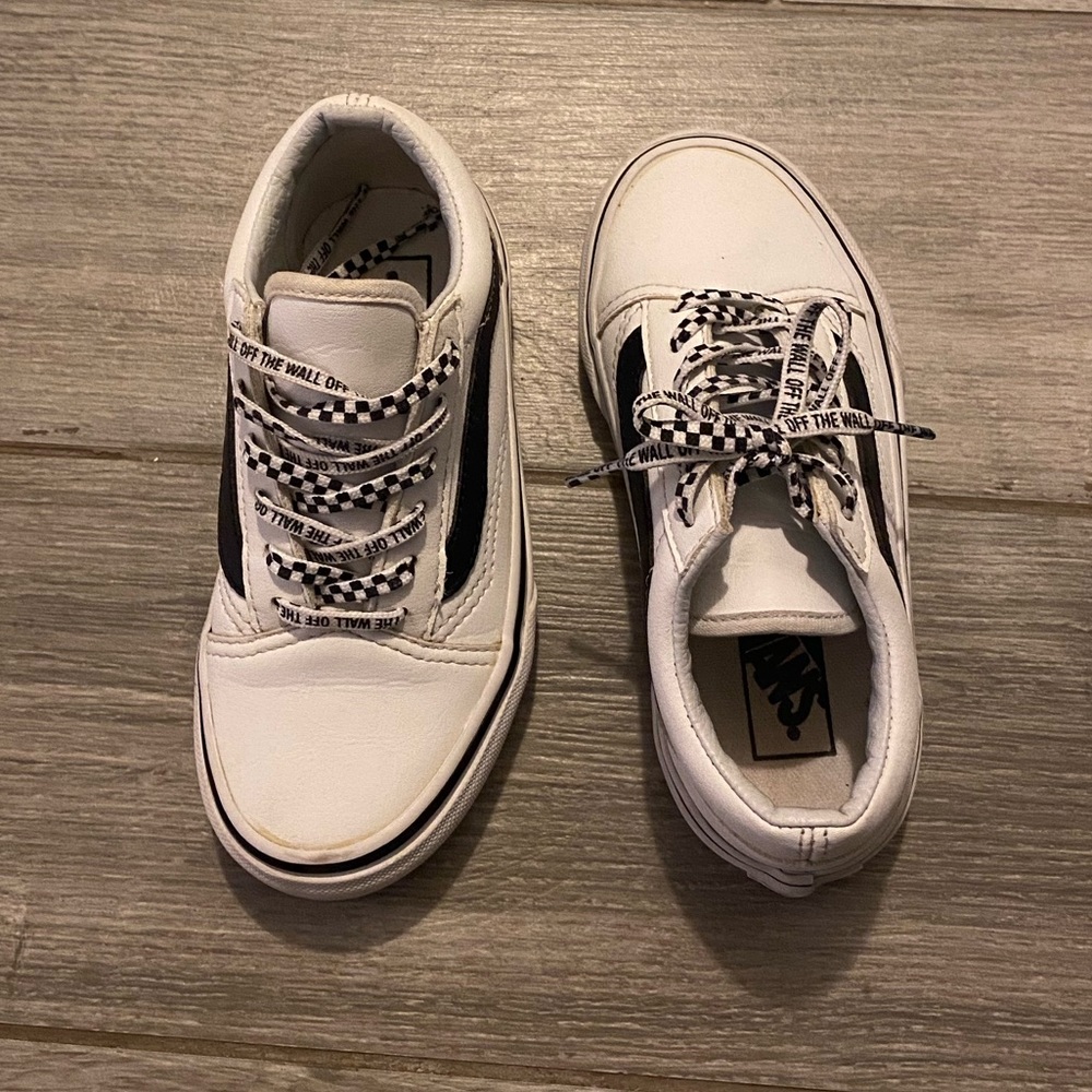 Leather white & black old skool VANS